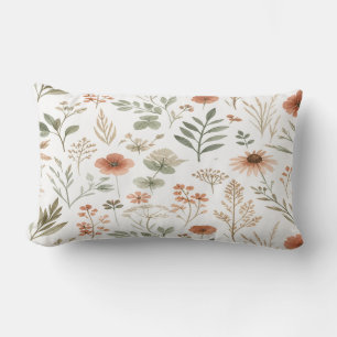Coussin Rectangle Boho Wildflower Botanical Throw Pillow