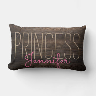 Coussin Rectangle BOIS rustique CHic IMPRIME VOTRE NOM EN ROSE BEIGE