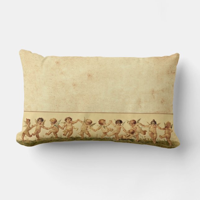 Coussin Rectangle Bonbon vintage dansant heureusement des anges (Recto)
