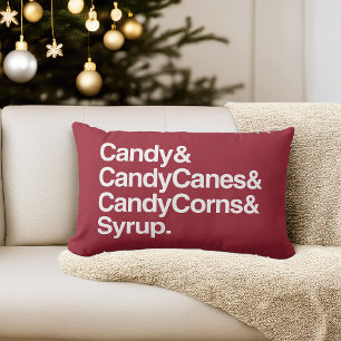 Coussin Rectangle Bonbons & Sucres de canne & Candy Corns & Sirop   