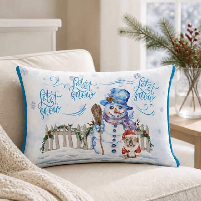 Coussin Rectangle Bonhomme de neige | Qu'il neige (Créateur téléchargé)