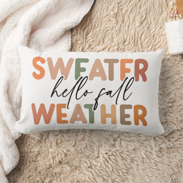 Coussin Rectangle Bonjour automne | Météo du sucre (Couverture)
