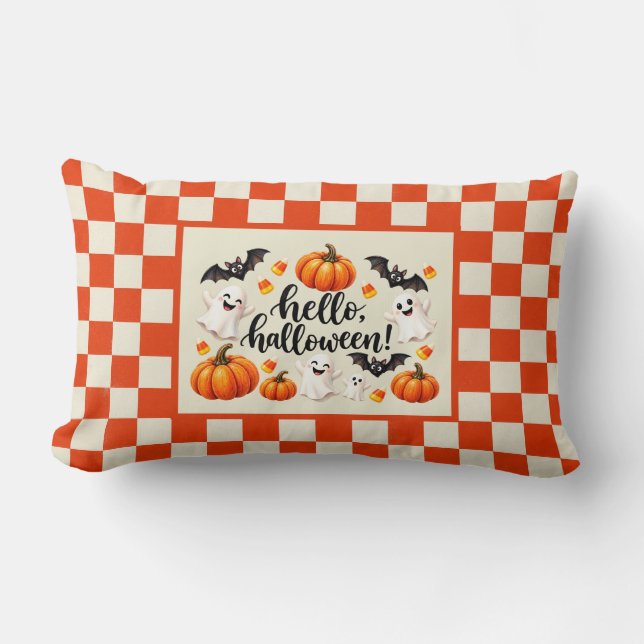 Coussin Rectangle Bonjour les fantômes de Halloween Chauves-souris C (Recto)