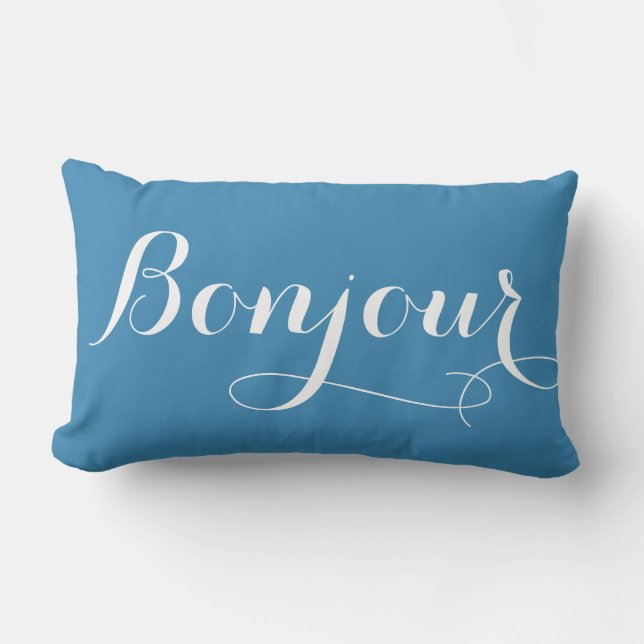 Coussin Rectangle Bonjour Paris Lumbar Jeu d'oreiller (Recto)