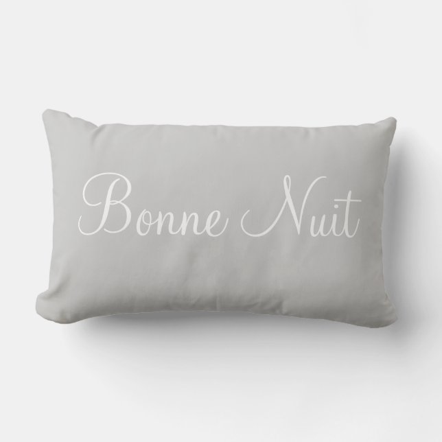 Coussin Rectangle Bonne Nuit Bonjour Accent Décoratif Chambre (Recto)
