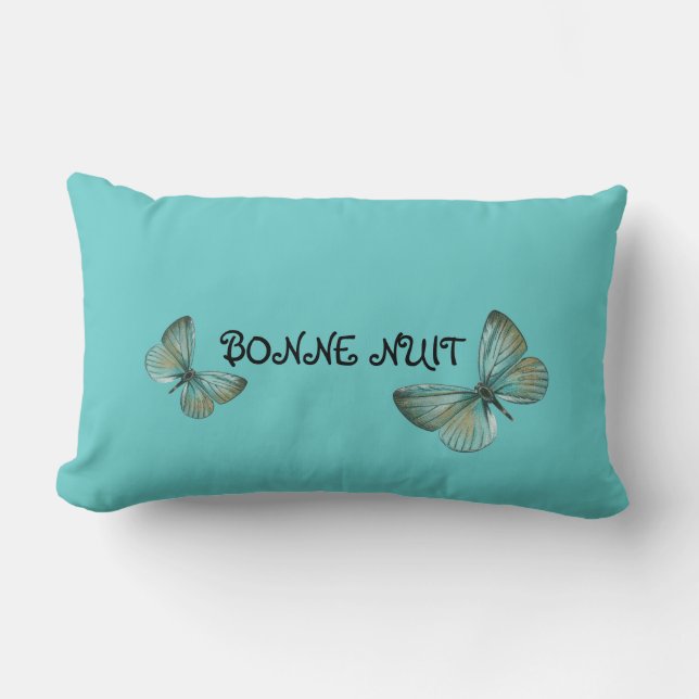 Coussin Rectangle Bonne nuit carreau de papillon (Recto)