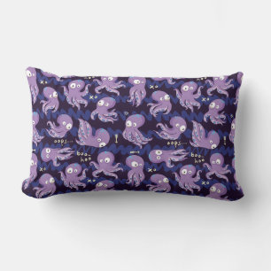 Coussin Rectangle Boo Octopus mignon Violet Enfants Vêtements & Déco