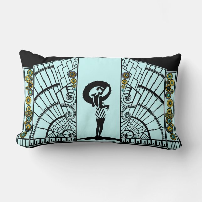 Coussin Rectangle Bord de la mer Deco dans l'Aqua, le Teal et le (Recto)
