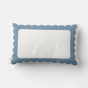 Coussin Rectangle Bord de pétoncle bleu de Preppy