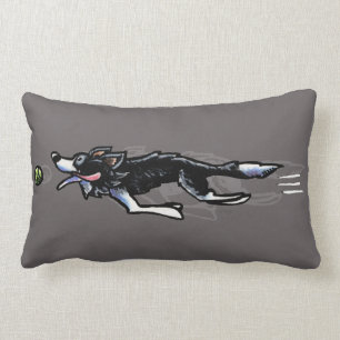 Coussin Rectangle Border collie dans l'action