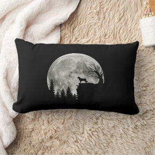 Coussin Rectangle Border Collie silhouette On Mountain Halloween Dog