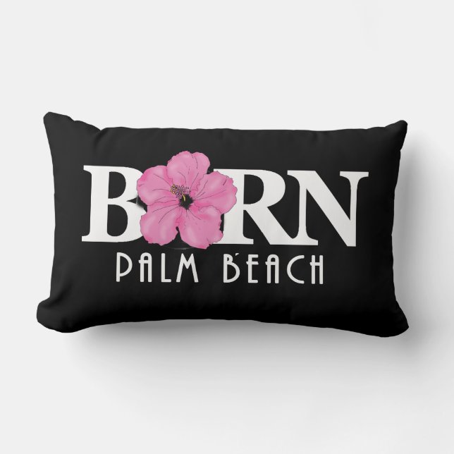 Coussin Rectangle BORN Palm Beach Floride rose (Recto)