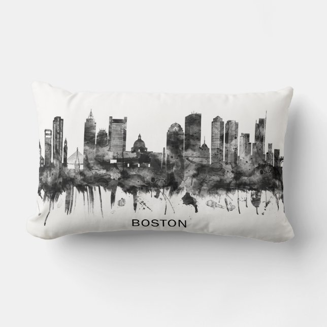 Coussin Rectangle Boston Massachusetts Skyline (Recto)