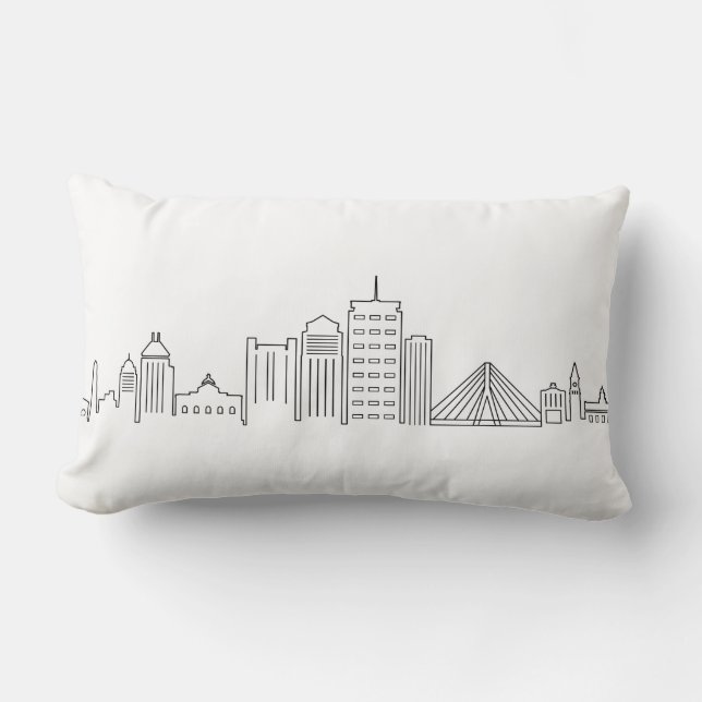 Coussin Rectangle BOSTON Massachusetts USA City Skyline Silhouette (Recto)