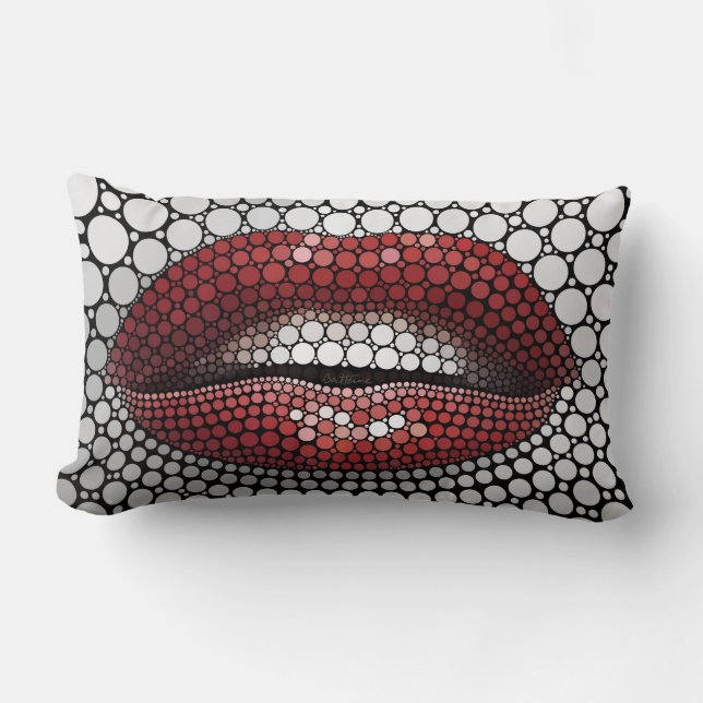 Coussin Rectangle Bouche faite de cercles (Recto)