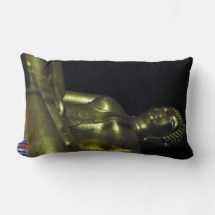 Coussin Rectangle Bouddha d'or la nuit