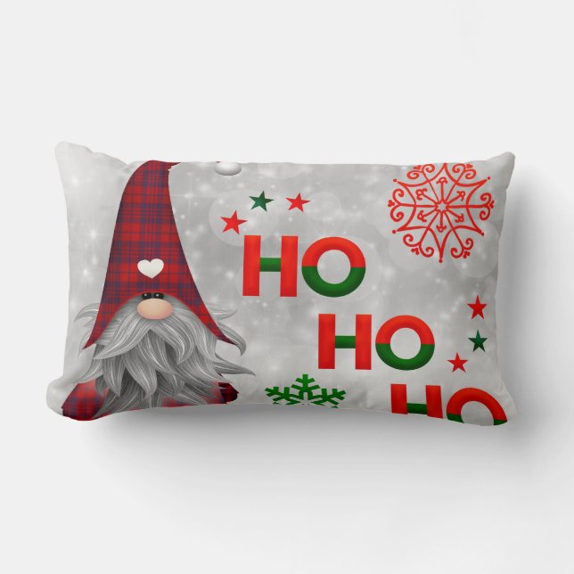 Coussin Rectangle Boule blanche et bleu neige Joyeux Noël (Recto)