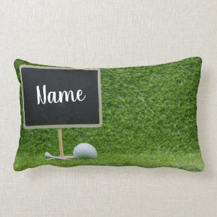 Coussin Rectangle Boule de golf avec tableau noir vierge sur herbe v