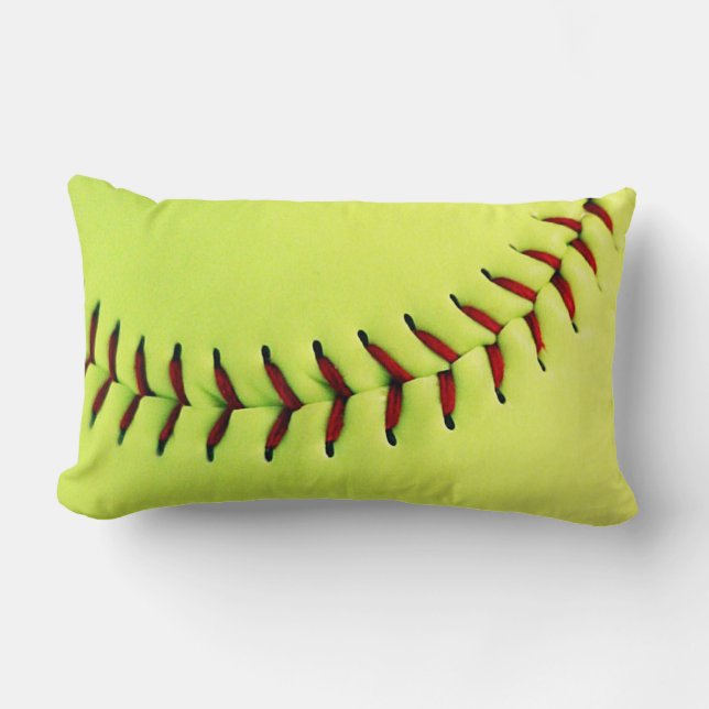 Coussin Rectangle Boule jaune du base-ball (Recto)