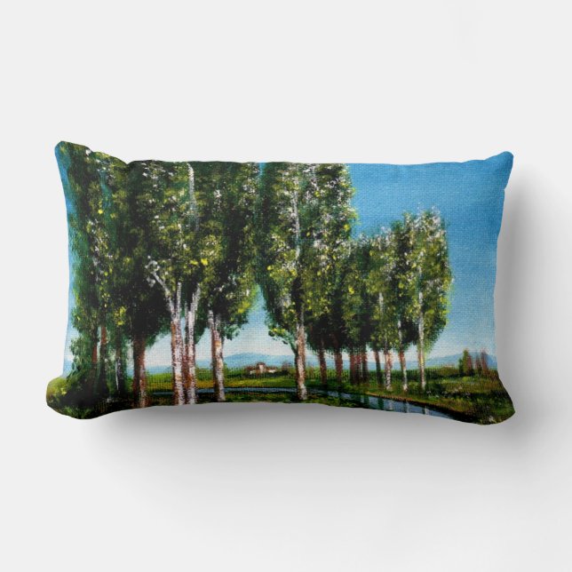 COUSSIN RECTANGLE BOULEAUX EN TOSCANE (Recto)