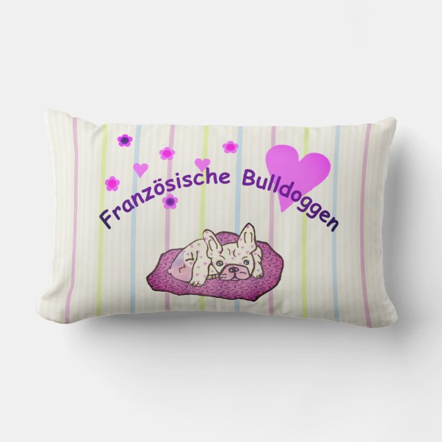 Coussin Rectangle Bouledogue français Anniversaire French Bulldog (Recto)