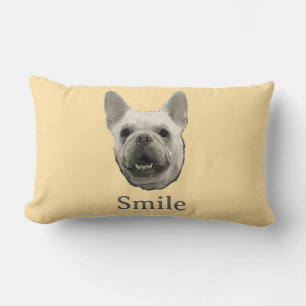 Coussin Rectangle Bouledogue Français Beige Sourire