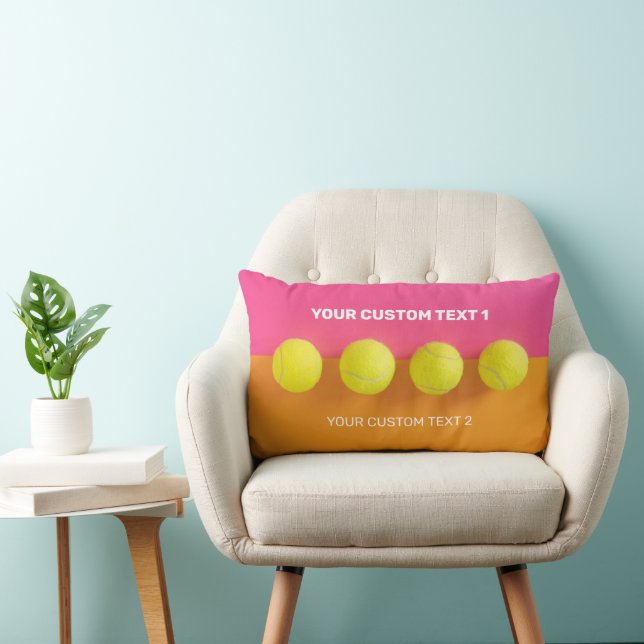 Coussin Rectangle Boules de tennis de texte personnalisées (Chaise)