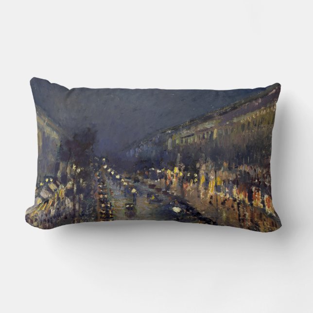 Coussin Rectangle Boulevard Camille Pissarro Montmartre en soirée (Recto)