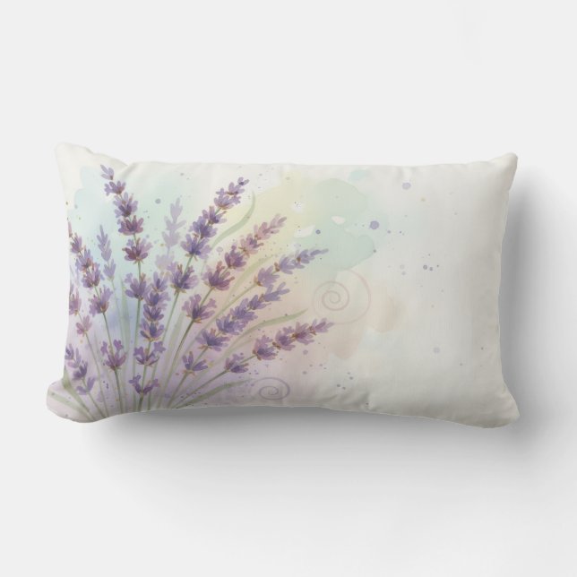 Coussin Rectangle Bouquet de fleurs de lavande (Recto)