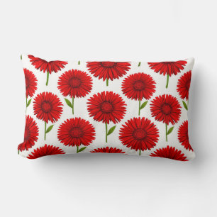 Coussin Rectangle Bouquet de gerbera rouge