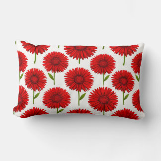 Coussin Rectangle Bouquet de gerbera rouge