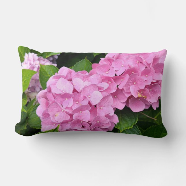 Coussin Rectangle Bouquets roses d'hortensias (Recto)