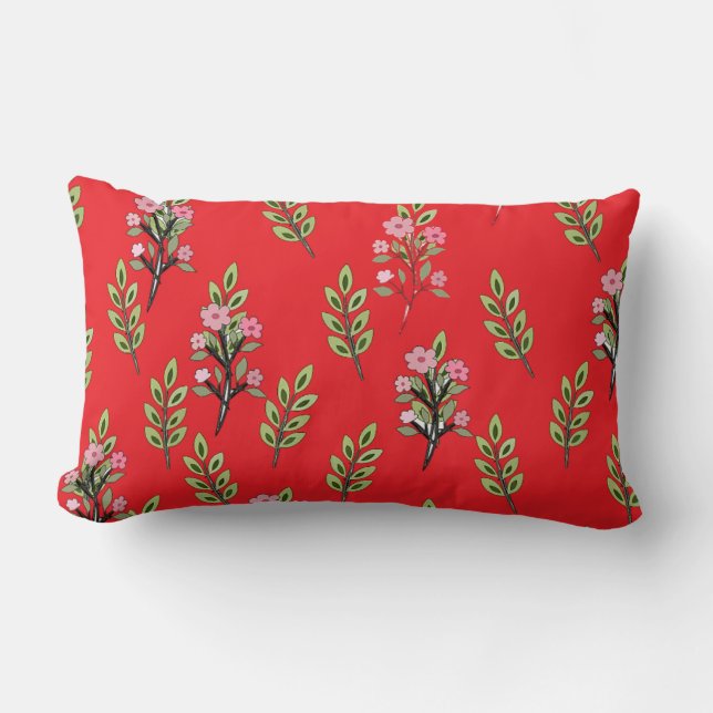 Coussin Rectangle Bouquets roses rouges  (Recto)