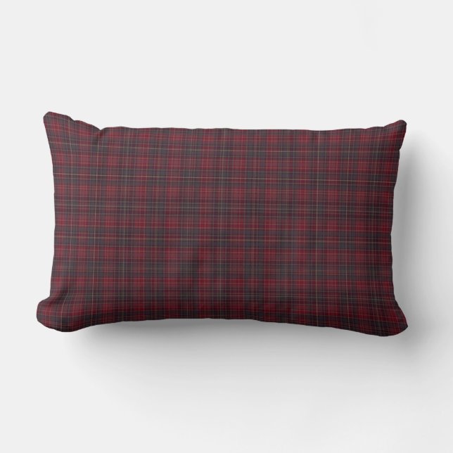 Coussin Rectangle Bourgogne Plaid | Mélange et correspondance (Recto)
