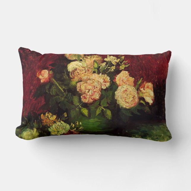 Coussin Rectangle Bowl with Peonies and Roses, Vincent van Gogh (Recto)