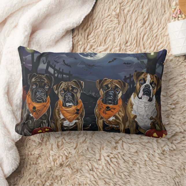 Coussin Rectangle Boxer Halloween Épouvantable (Couverture)