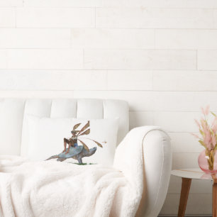 Coussin Rectangle Boy Fairy Riding Sur Turtle Jeter Pillow