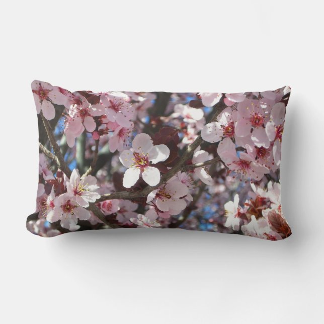 Coussin Rectangle Branche de fleurs roses Printemps Floral (Recto)