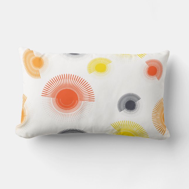 Coussin Rectangle Branché, ludique, animé, cool, circulaire géométri (Recto)