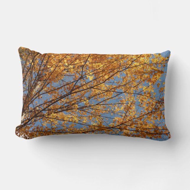 Coussin Rectangle Branches de feuilles d'érable II Automne orange (Recto)