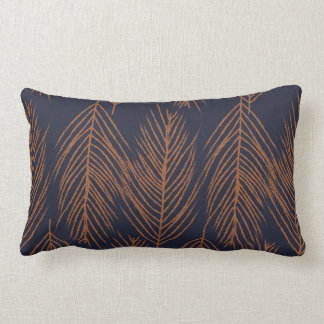 Coussin Rectangle Branches de rouille sur bleu-foncé