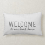 Coussin Rectangle Bras blanc rustique moderne Bienvenue dans la mais<br><div class="desc">Véritable bracelet blanc rustique moderne Bienvenue au coussin de notre maison de plage.
Vous pouvez facilement changer le texte.</div>