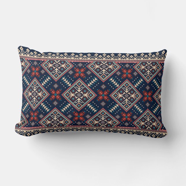 Coussin Rectangle Broderie slave traditionnelle (Recto)