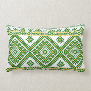 Coussin Rectangle Broderie verte de pouces X.21 du Lumbar 13 de
