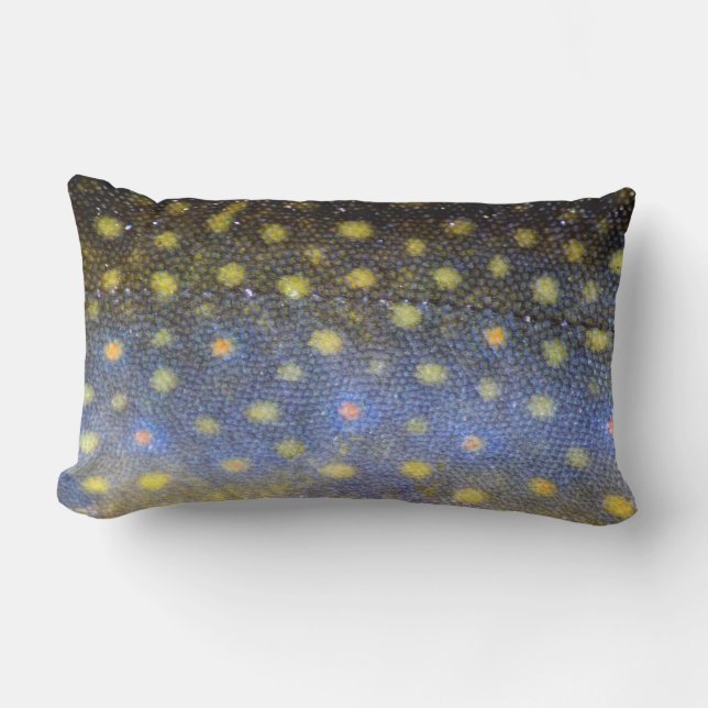 Coussin Rectangle Brook Trout Scales (Recto)