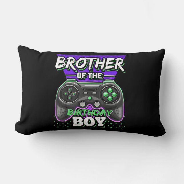 Coussin Rectangle Brother of the Birthday Boy Matching jeu vidéo (Recto)