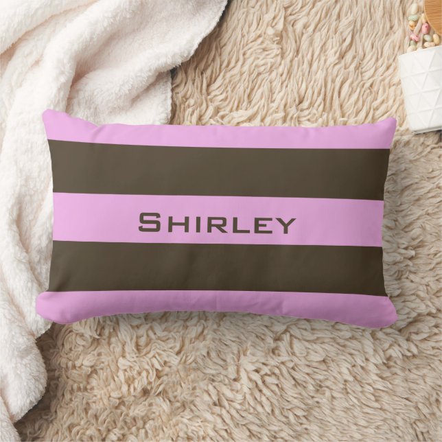 Coussin Rectangle Brown blanc rose et chocolat par STaylor (Couverture)