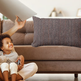 Coussin Rectangle Brown et bleu Tweed Image Lancer l'oreiller Lumbar