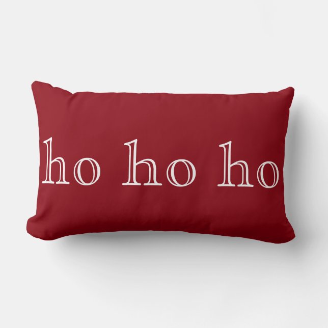Coussin Rectangle Brown White ho ho ho Joyeux Noël (Recto)