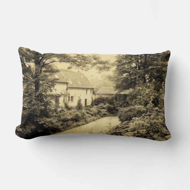 Coussin Rectangle Brugge. Photo en style vintage. (Recto)